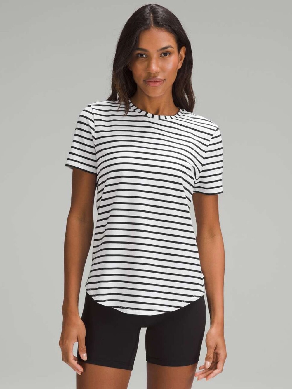 Lululemon Love Striped Crew Neck Athletic Tee